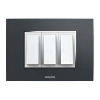 Vankon Vivo Max Satin Grey Plates (with Silver Inner Border)